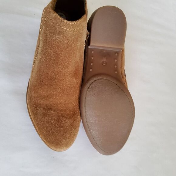 New Diba Tan Suede Leather Ankle Boots Booties Size 7 - Picture 6 of 7
